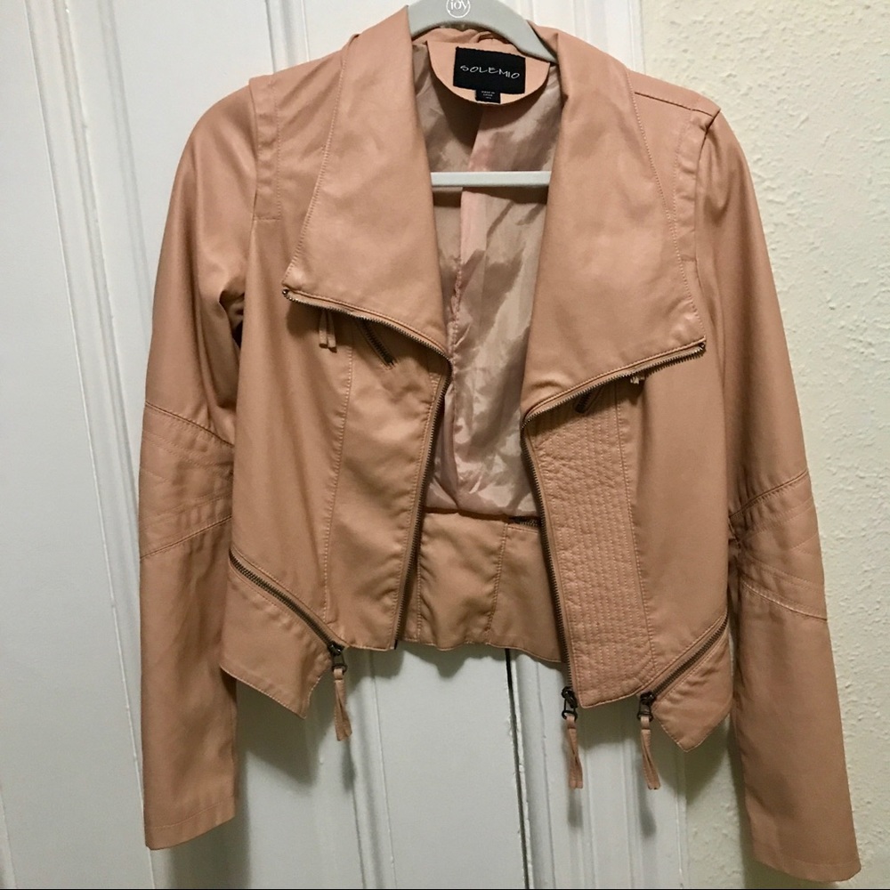Vici Vegan Leather Jacket Blush